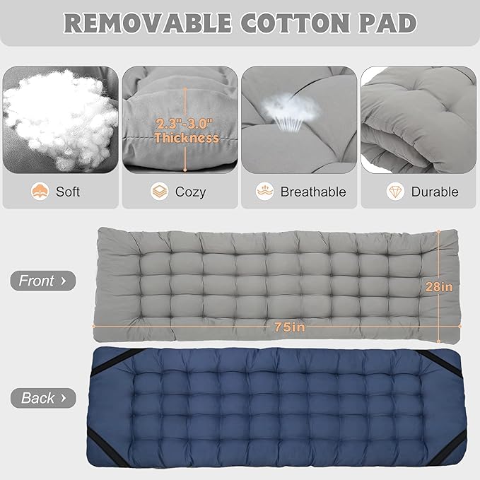 ABORON Camping Cot for Adult 28" Extra Wide, 2PK Heavy-Duty 1200D Oxford Cot - Image 3