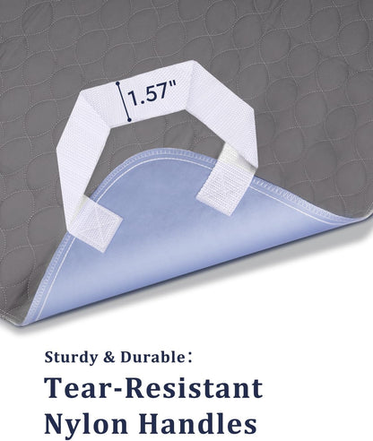 positioning bed pad with handles, 8 sturdy handle showing dimensions