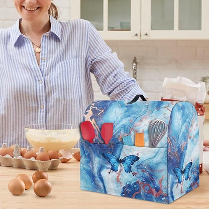 Blue Marble and Butterfly Mixer Covers Stand Mixer Dustproof Cover Compatible - Image 5