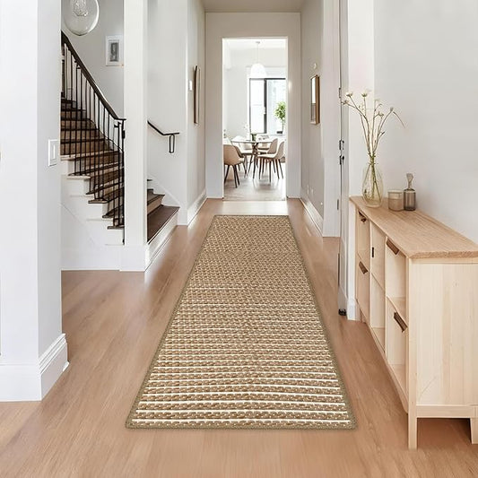 Braided Hallway Runner Rug, Super Absorbent Kitchen Mats by winolive