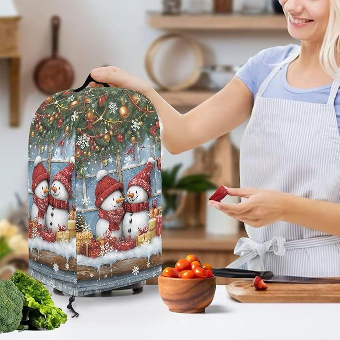 Xmas Snowman Print Blender Dust Cover, Stand Mixer or Coffee Maker Appliance - Image 3
