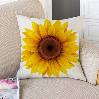 TSSOHU Sunflower Flower Cotton Burlap Linen Throw Pillow Case Cushion Cover - Image 2