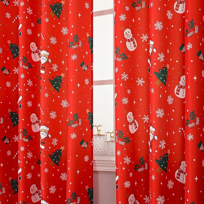 Christmas Valance 52x18 Inch, Light Filtering Rod Pocket Valances - Image 4
