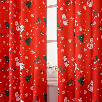 Christmas Valance 52x18 Inch, Light Filtering Rod Pocket Valances - Image 4