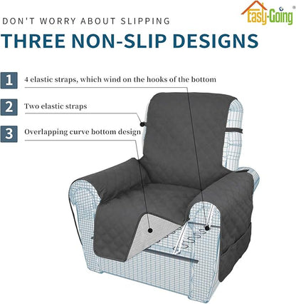 Easy-Going Sofa Slipcover Waterproof Recliner Chair Cover Non-Slip Fabric Couch - Image 3