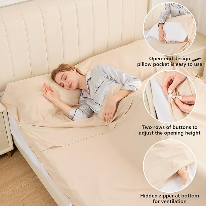 Sleeping Bag Liner Camping Adult Sleep Sack Lightweight Travel Sheet - Image 4