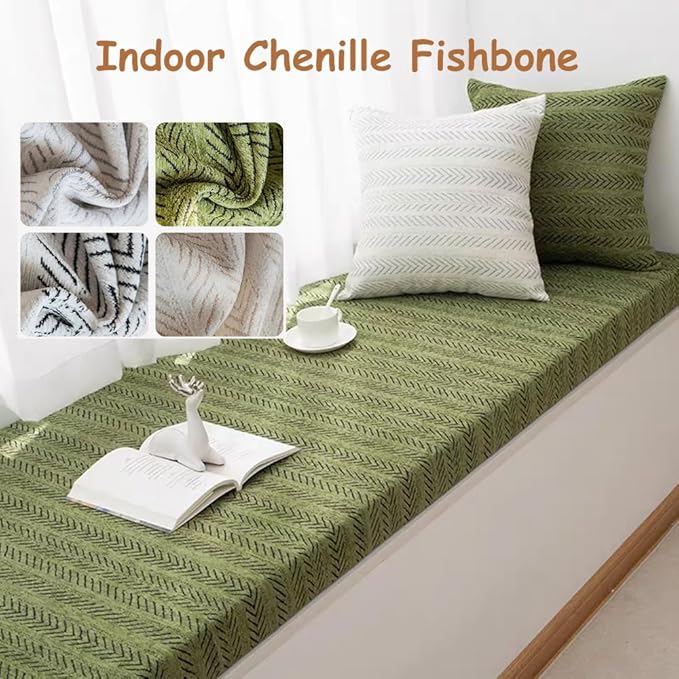 Custom Size Bench Cushions Indoor Outdoor Patio Furniture, Chenille Velvet - Image 9