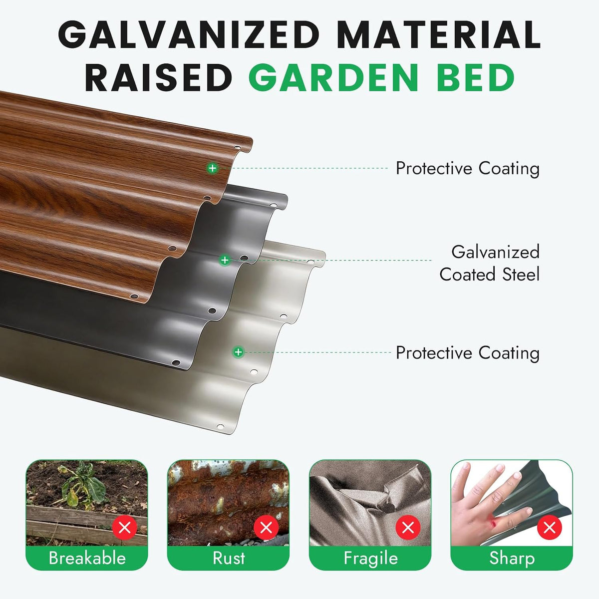 inno stage 3 pcs round galvanized raised garden showing dimensions