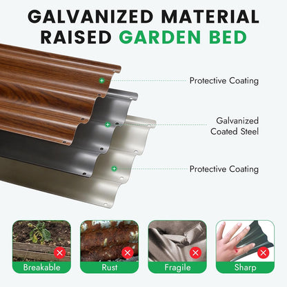 inno stage 3 pcs round galvanized raised garden showing dimensions