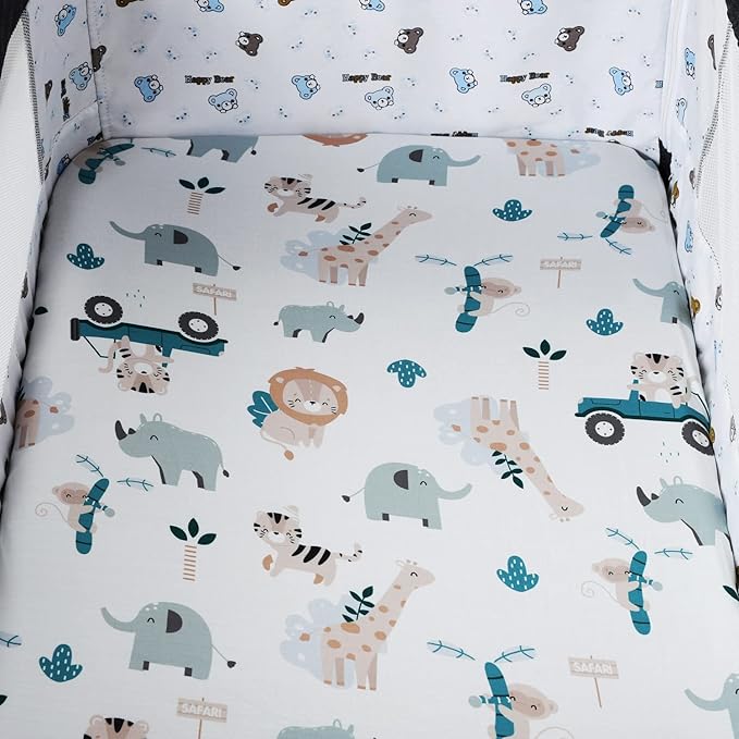 Pack n Play Sheet Stretchy Fitted Portable Mini Crib Sheets Set 3 Pack - Image 3