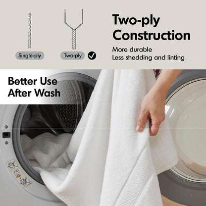 madison park 800gsm 100% cotton bathroom bath towel, front angle view
