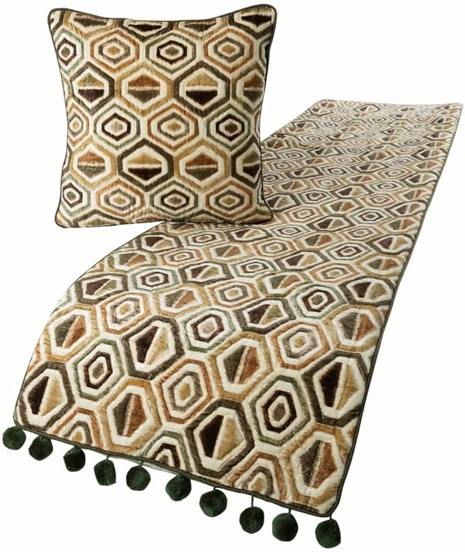 The HomeCentric Beige Bed Runner Without Pillow Cover, King Size 90"x18" by TheHomeCentric