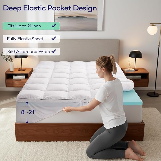 OLANLY Dual-Layer 4 Inch Full Size Memory Foam Mattress Topper - Image 6