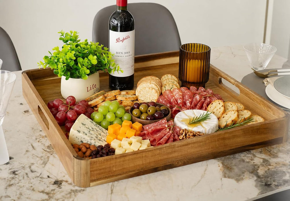 Extra Large Ottoman Tray, Big Wooden Serving Trays, Rectangle