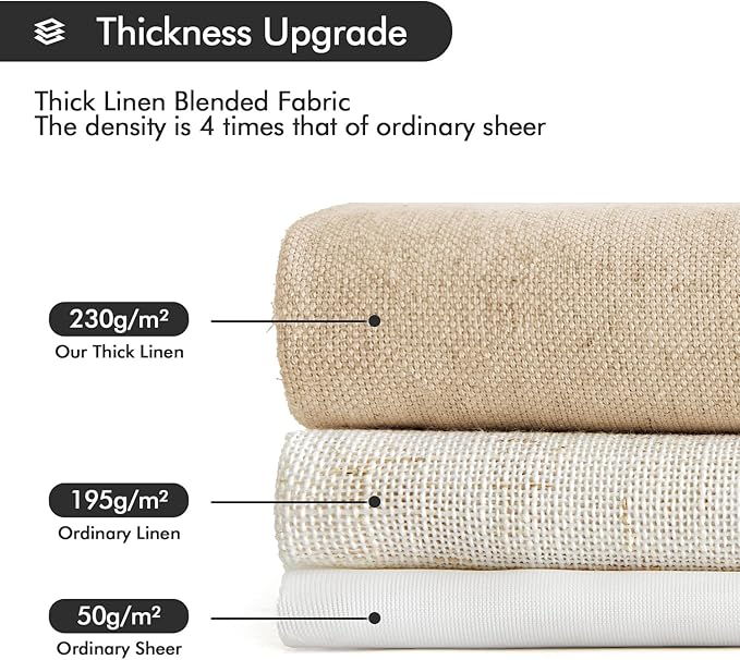 MIULEE Non-See-Through Privacy Linen Curtains 2 Panels, Light Filtering Window - Image 5