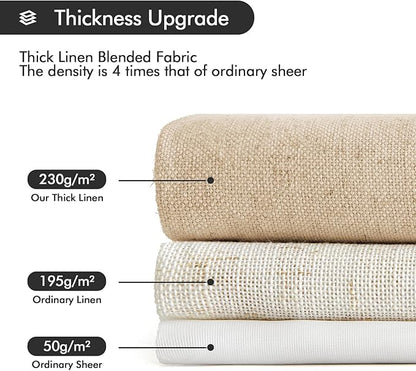 MIULEE Non-See-Through Privacy Linen Curtains 2 Panels, Light Filtering Window - Image 5