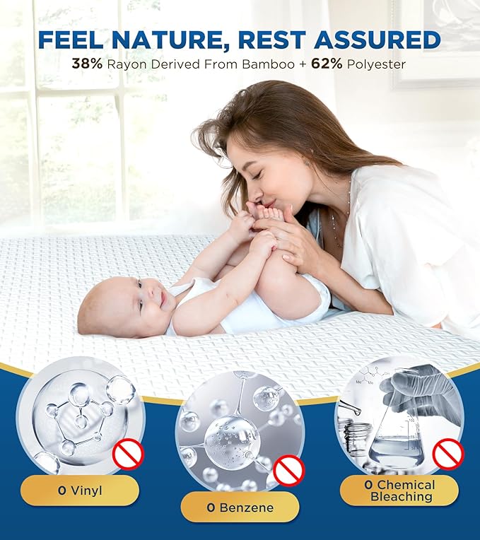 Premium 100% Waterproof King Mattress Protector Breathable Cooling 3D Air - Image 3