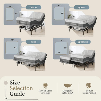 sven & son harmony adjustable bed base, head on a desk or shelf