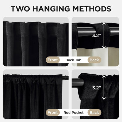 joydeco velvet blackout curtains 84 inch length 2, side view