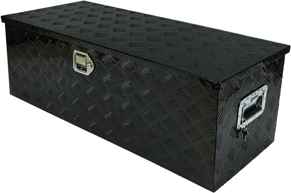 44" Striped Aluminum Pickup Truck Tool Box Waterproof Storage with Lock