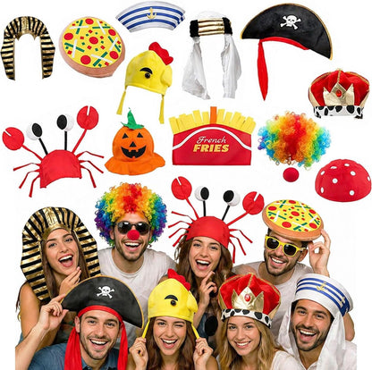 Funny Party Hats Bulk,Costume Crazy Hats for Adults, Photo Booth Props, Birthday Halloween Party Supplies