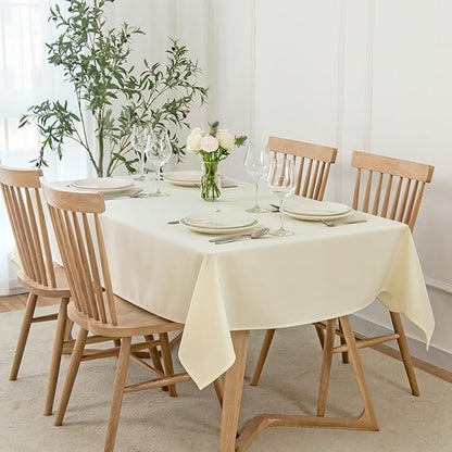 maxmill Slubby Texture Tablecloth Water Resistance Antiwrinkle Spillproof Soft by maxmill