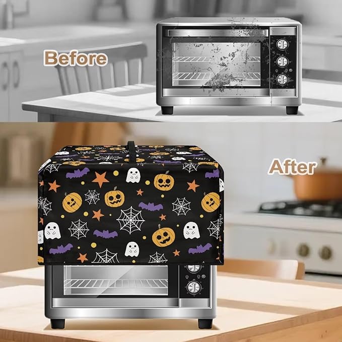 Microwave Ovens Dust Cover, Halloween Spiderweb Polyester Waterproof Countertop - Image 4