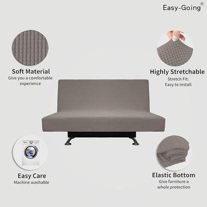 Easy-Going Stretch Futon Slipcover Armless Futon Bed Cover Furniture Protector - Image 3