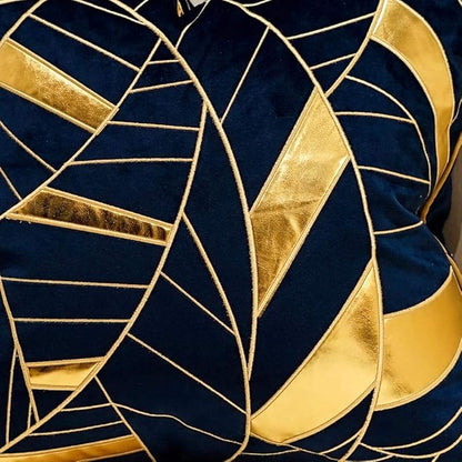 Avigers 20 x 20 Inches Navy Blue Gold Striped Cushion Case Luxury European - Image 3