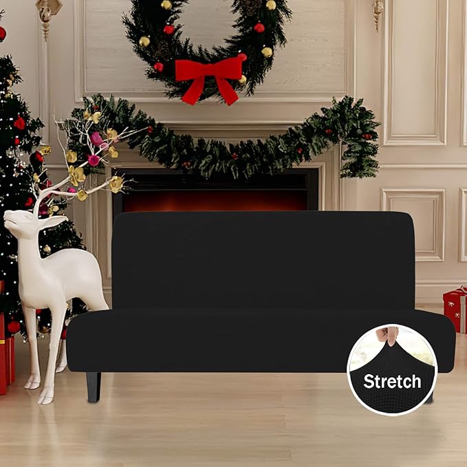 Easy-Going Stretch Futon Slipcover Armless Futon Bed Cover Furniture Protector - Image 2