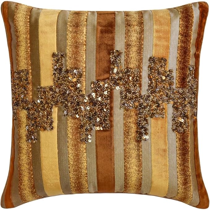 The HomeCentric King/Queen/Twin Gold & Brown Decorative CA King 86"x18" Bed - Image 5