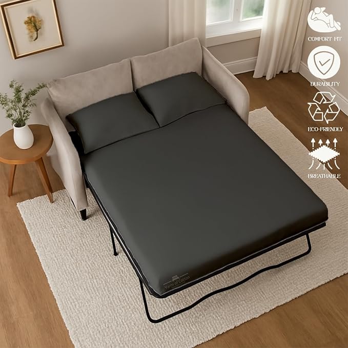 Sleeper Sofa 4 Piece Bed Sheet Set Premium Quality 100% Cotton 500 Thread Count - Image 5