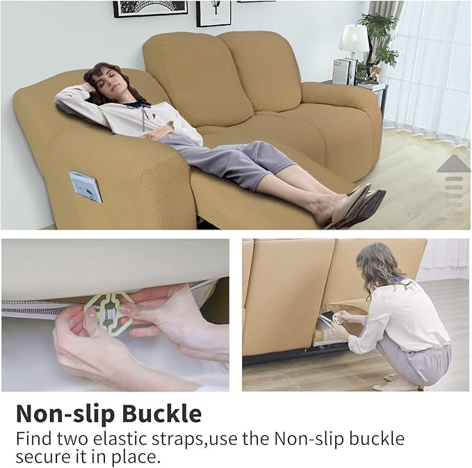Easy-Going 6 Pieces Recliner Loveseat Stretch Sofa Slipcover Sofa Cover - Image 3