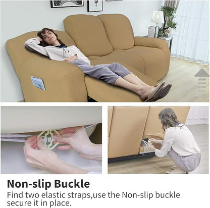 Easy-Going 6 Pieces Recliner Loveseat Stretch Sofa Slipcover Sofa Cover - Image 3