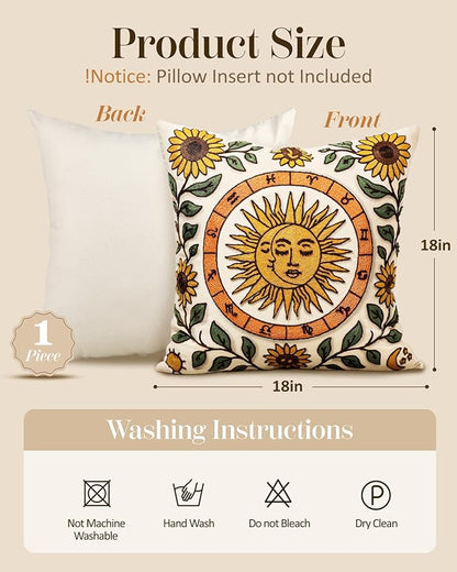 Embroidered Throw Pillow Covers 18x18 Inch - Image 4