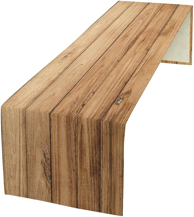 Brown Wood Vintage Table Runner Weathered Wood Background Old Board Kitchen by ZhiRain
