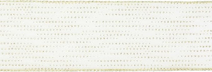 MEEDEE Glitter Gold Wired Ribbon 2.5 Inch Horizontal Stripes Glitter Polka Dot - Image 8