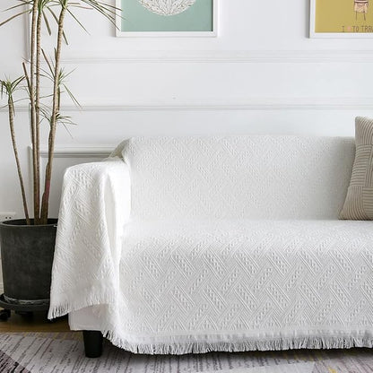 AIVIA Loveseat Cover Sheet Blanket, Cotton Woven Anti Slip Throw Cushion Covers - Image 5