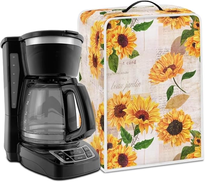 Mumeson Vintage Sunflower Coffee Maker Blender Dust Protection Washable by Mumeson