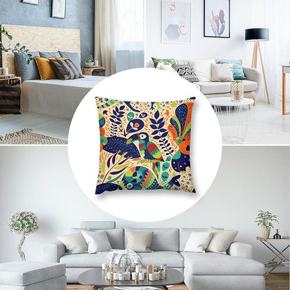 Boho Nature Pillowcases Set of 2 Colorful Bohemian Forest Nature Animals Ethnic - Image 7