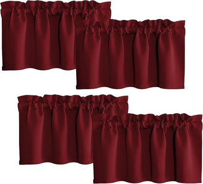 NICETOWN 4 Panels Red Kitchen Valances by NICETOWN