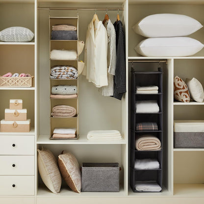 youdenova hanging closet organizer and storage, 6-shelf, 2, side view