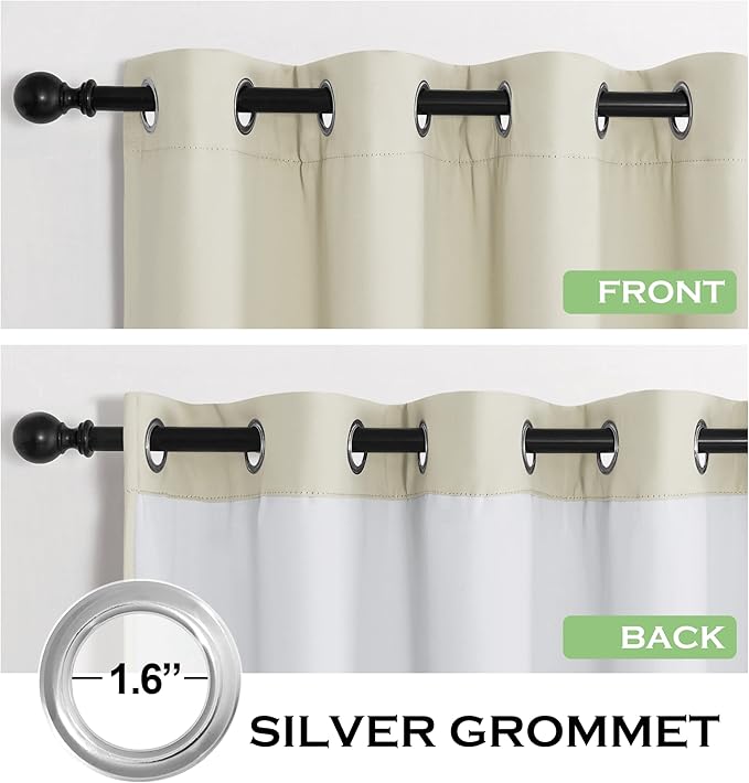 KGORGE Anti Dust Soundproof 100% Blackout Curtains 4 Layers Heavy Duty Energy - Image 4