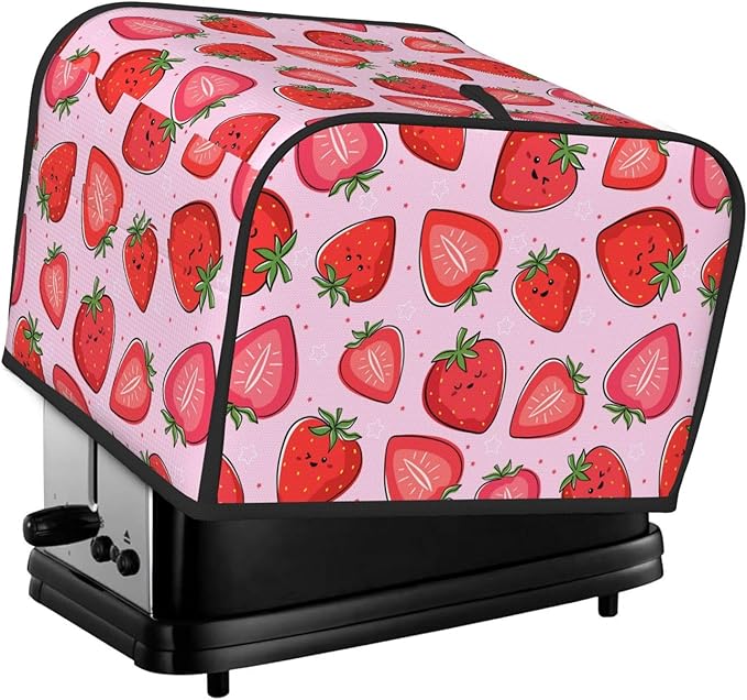 Pink Strawberry Kawaii Fruit 4 Slice Toaster Cover, Waterproof Toaster Dust by Unknown