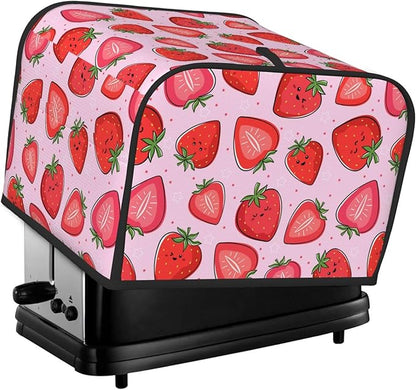 Pink Strawberry Kawaii Fruit 4 Slice Toaster Cover, Waterproof Toaster Dust by Unknown