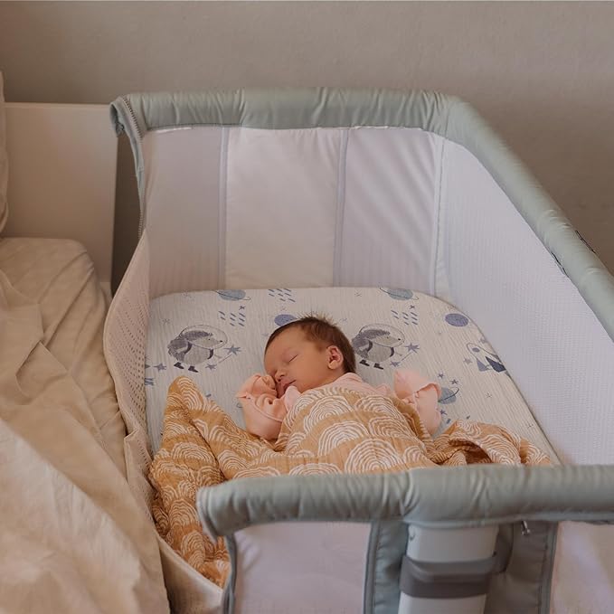 Gllquen Baby Muslin Bassinet Sheets 3 Pack, Breathable Elastic Cozy Fitted - Image 2