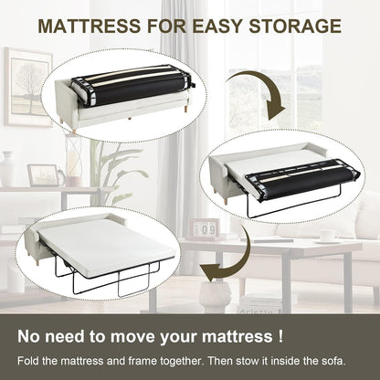 4 inch twin sofa mattress with removable washable, side view