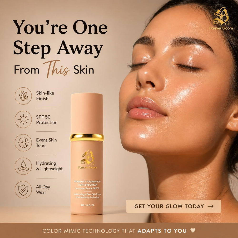 Forever Bloom Biomimic 4-in-1 Color Changing Foundation SPF 50, Light