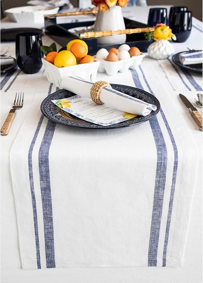 Solino Home Striped Linen Table Runner 36 Inches by SolinoHome
