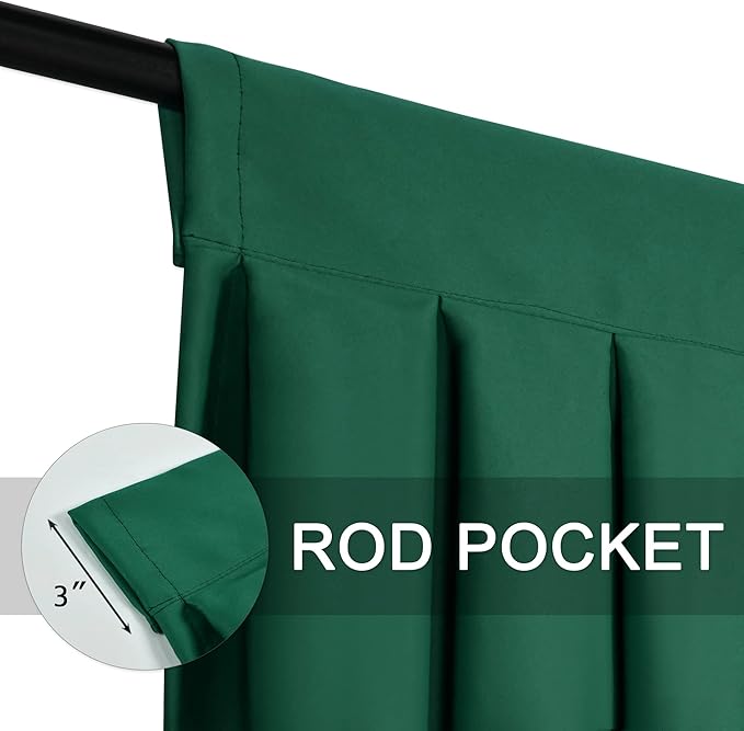 Valances for Windows Dark Green Window Valance for Living Room Rod Pocket - Image 6